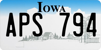 IA license plate APS794