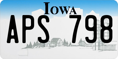 IA license plate APS798