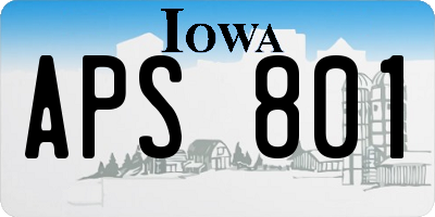 IA license plate APS801