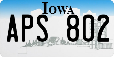 IA license plate APS802