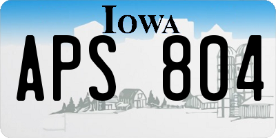IA license plate APS804
