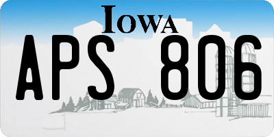 IA license plate APS806
