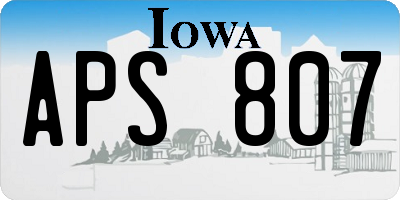 IA license plate APS807
