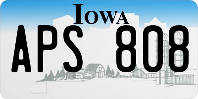 IA license plate APS808