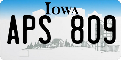 IA license plate APS809