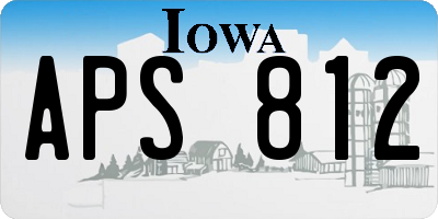 IA license plate APS812