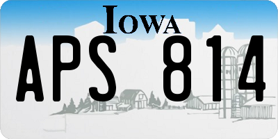 IA license plate APS814