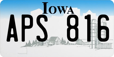 IA license plate APS816