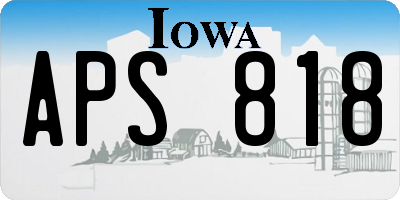 IA license plate APS818