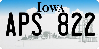 IA license plate APS822