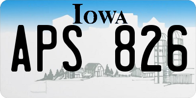 IA license plate APS826