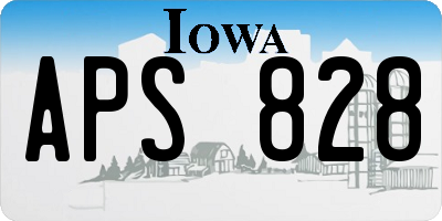 IA license plate APS828