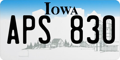 IA license plate APS830