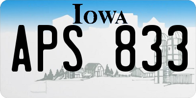 IA license plate APS833