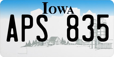 IA license plate APS835