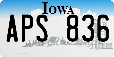 IA license plate APS836
