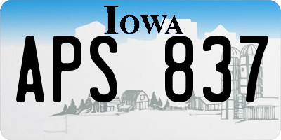 IA license plate APS837
