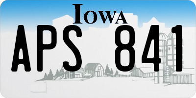 IA license plate APS841