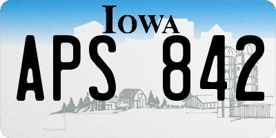 IA license plate APS842