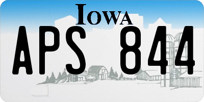 IA license plate APS844