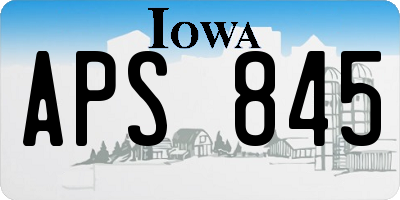 IA license plate APS845