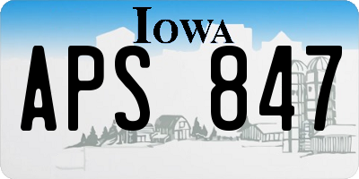 IA license plate APS847