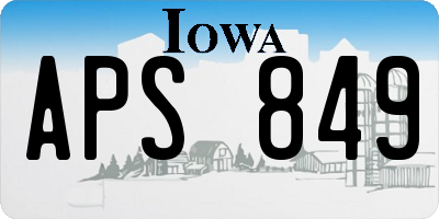IA license plate APS849