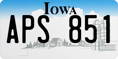 IA license plate APS851