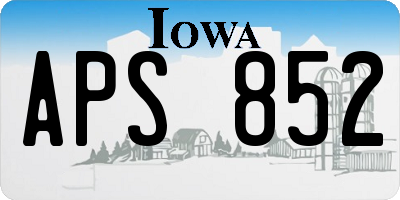 IA license plate APS852