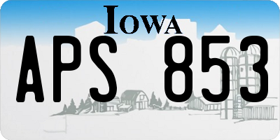 IA license plate APS853