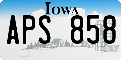 IA license plate APS858