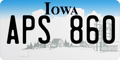 IA license plate APS860