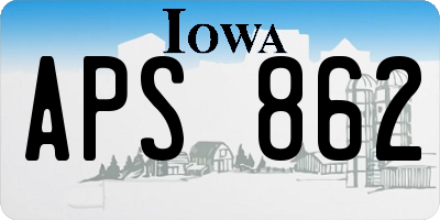 IA license plate APS862