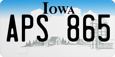 IA license plate APS865