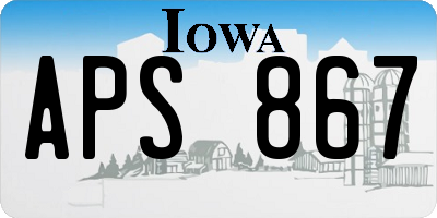 IA license plate APS867