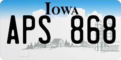 IA license plate APS868