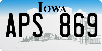 IA license plate APS869