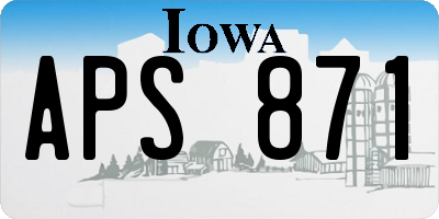 IA license plate APS871