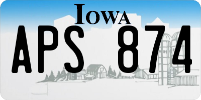 IA license plate APS874