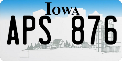 IA license plate APS876