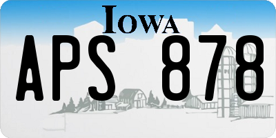 IA license plate APS878