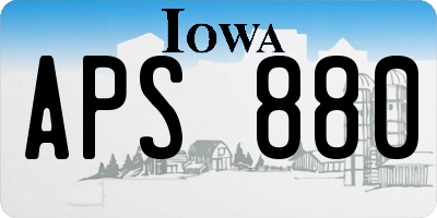 IA license plate APS880