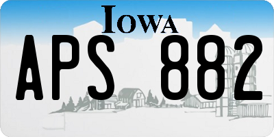 IA license plate APS882
