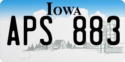 IA license plate APS883