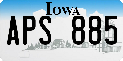 IA license plate APS885