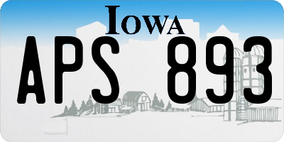 IA license plate APS893