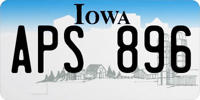 IA license plate APS896
