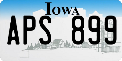 IA license plate APS899