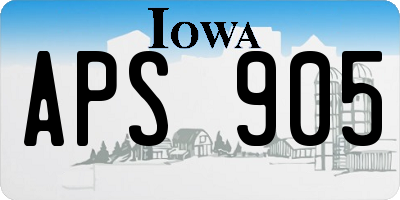 IA license plate APS905