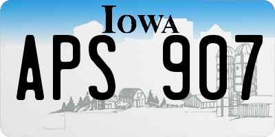 IA license plate APS907